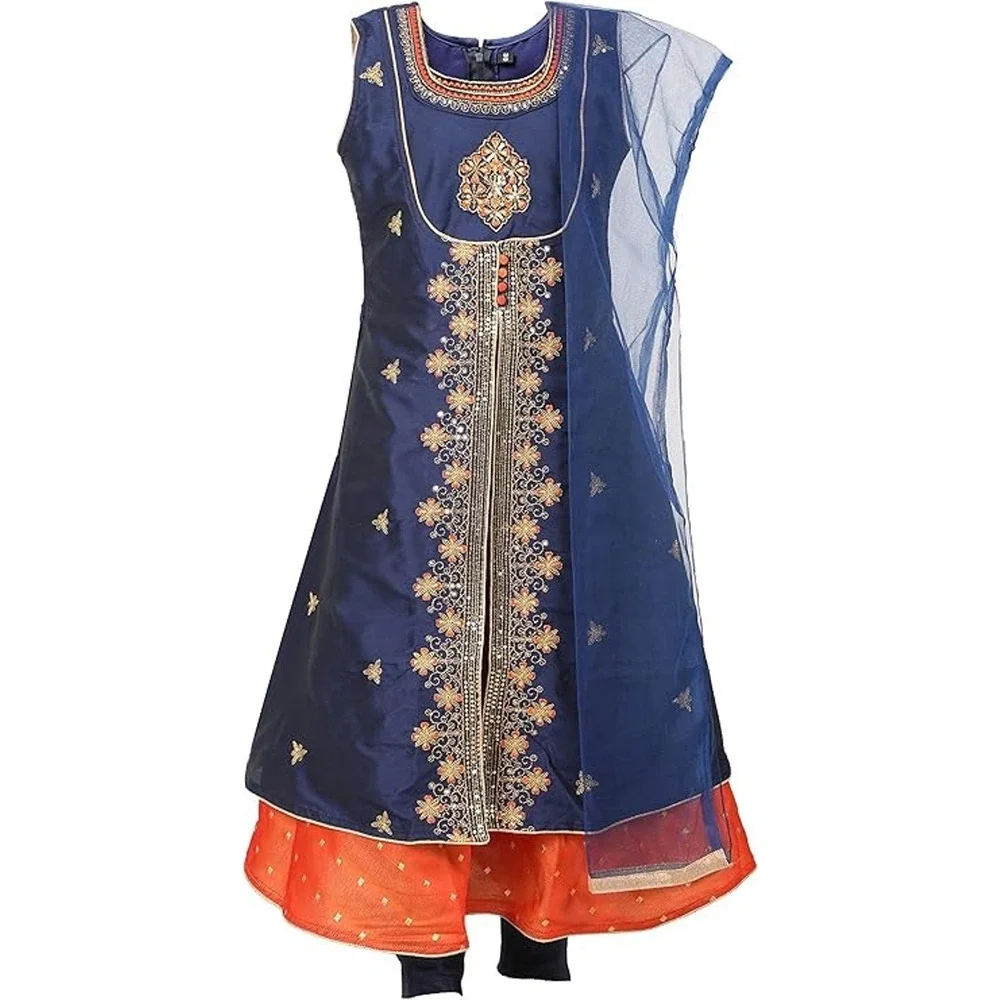 Ashwini Girl Salwar Suit With Embroidery Work | Indian Readymade Ethnic Churidar - Picture 4 of 7
